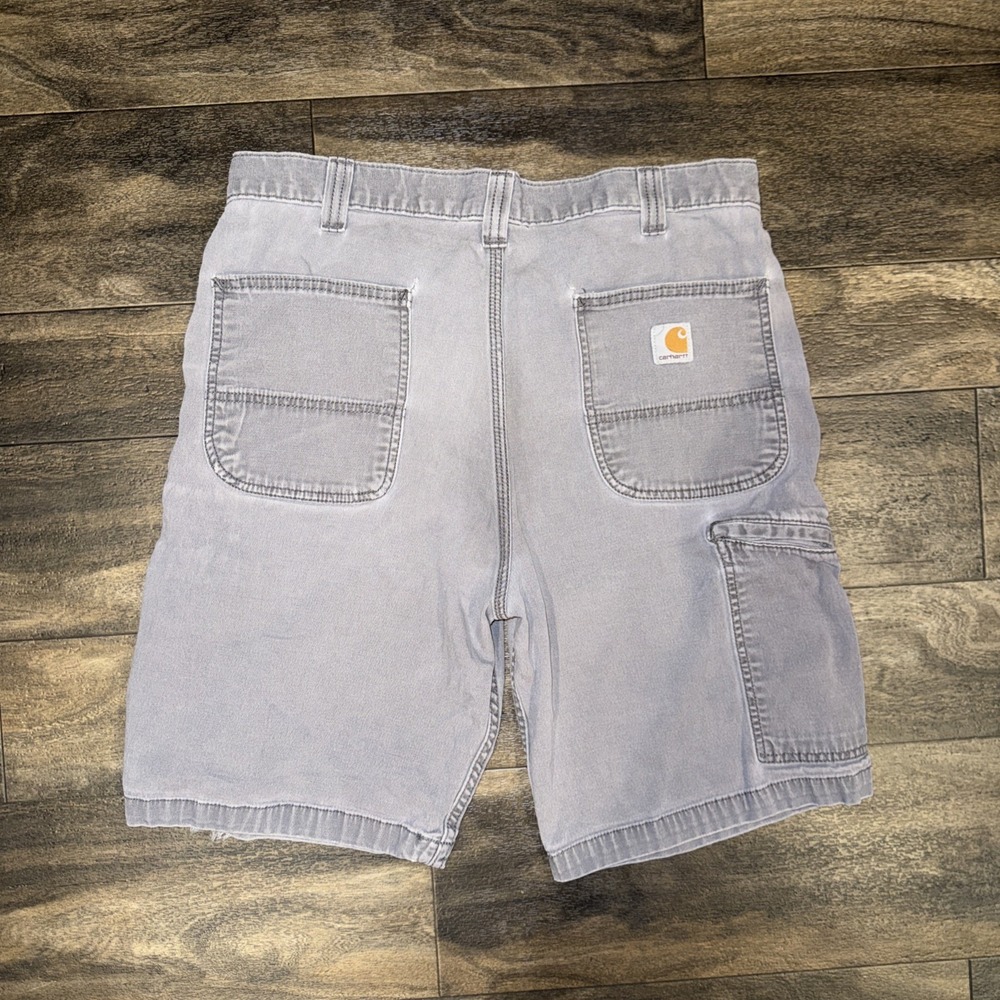 Carhartt Relaxed Fit Utility Work Shorts Canvas Men's 34 Inseam 10" Light Grey